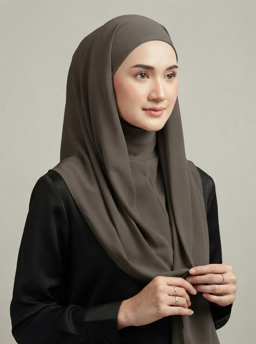 Hijab with Attached Tube Cap