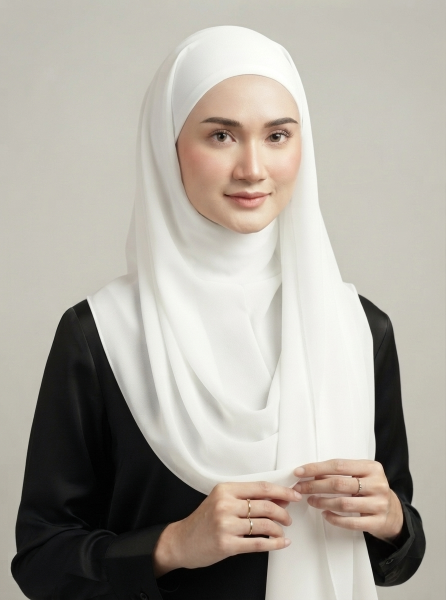 Hijab with Attached Tube Cap