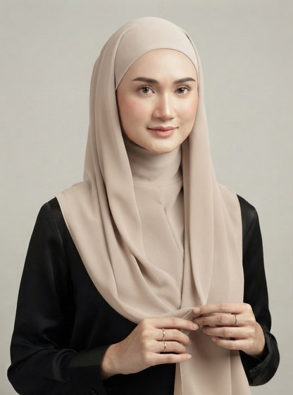 Hijab with Attached Tube Cap