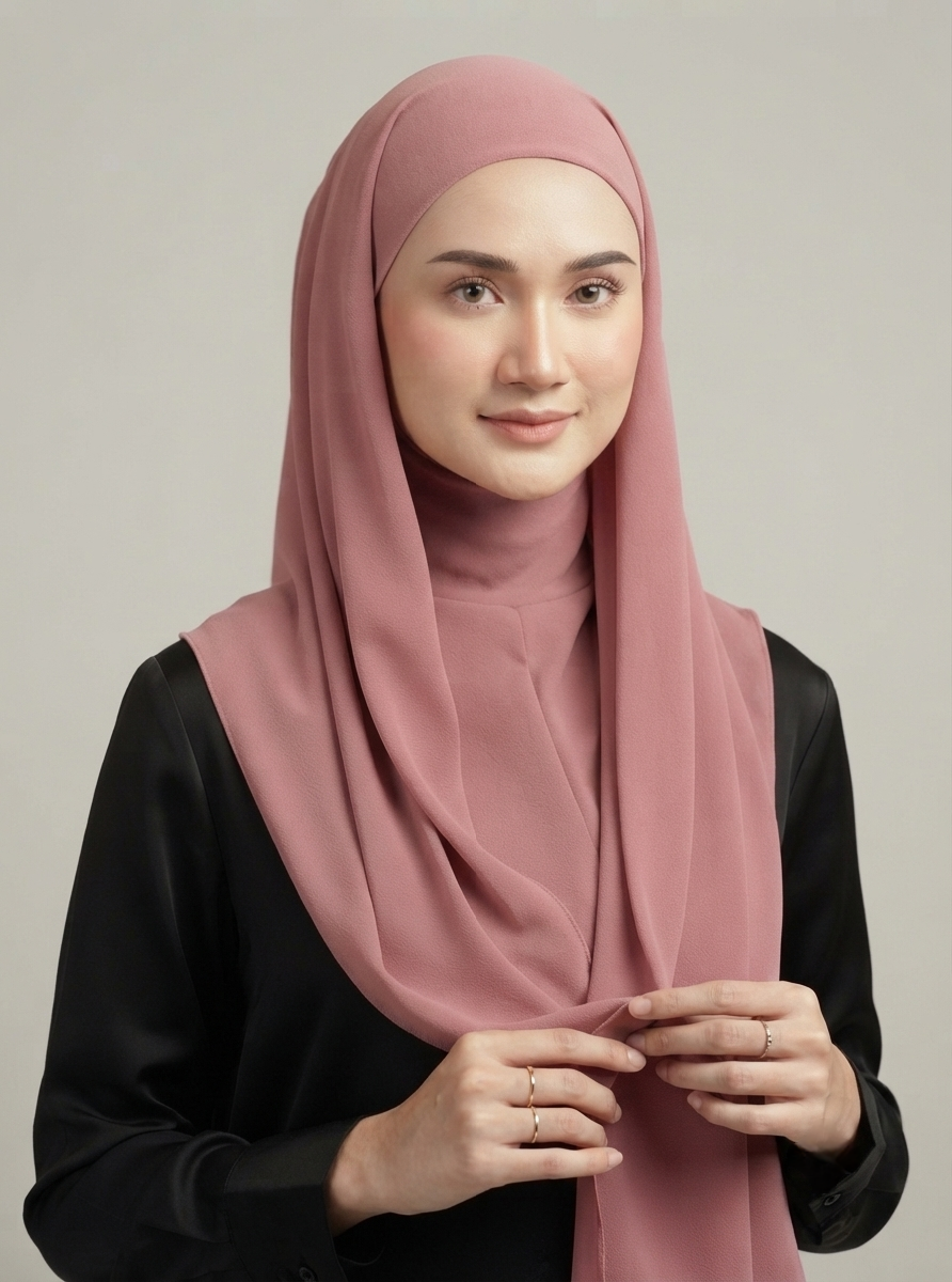 Hijab with Attached Tube Cap