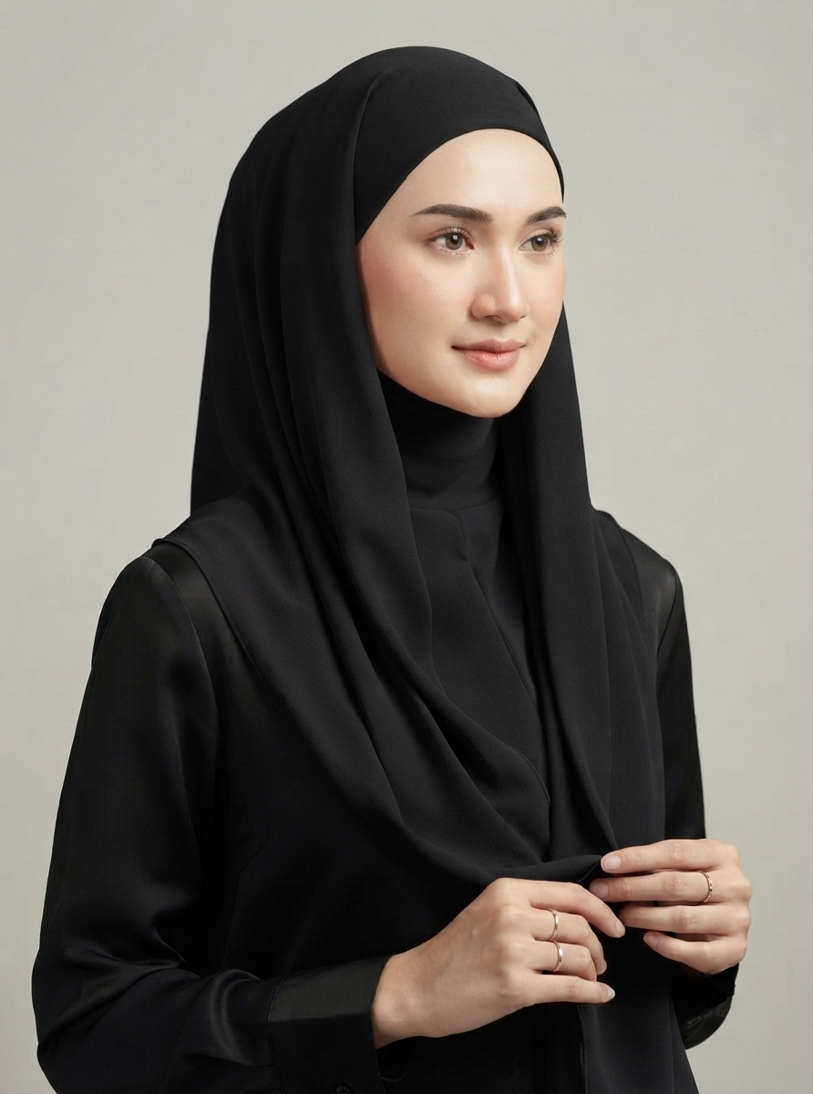 Hijab with Attached Tube Cap