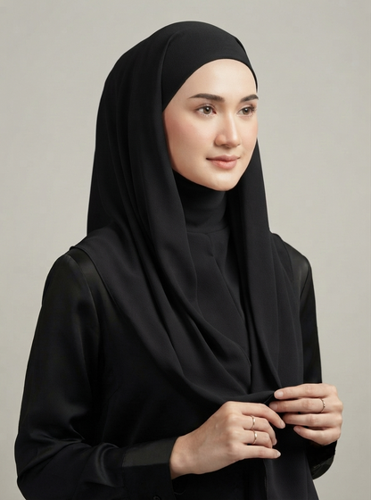 Hijab with Attached Tube Cap