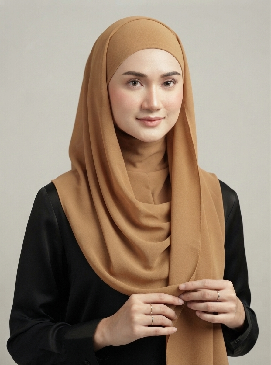 Hijab with Attached Tube Cap